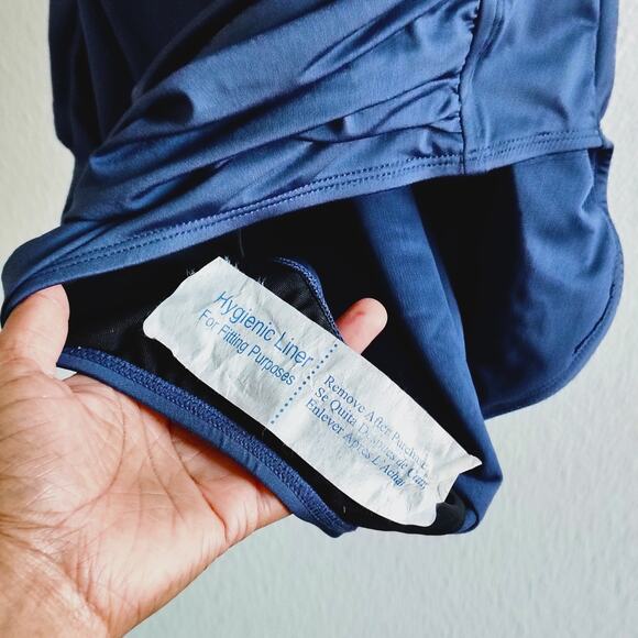 Sonnet Shores Plus Size 24W Navy Blue Ruched Flattering One Piece Swimsuit NEW - Picture 5 of 7